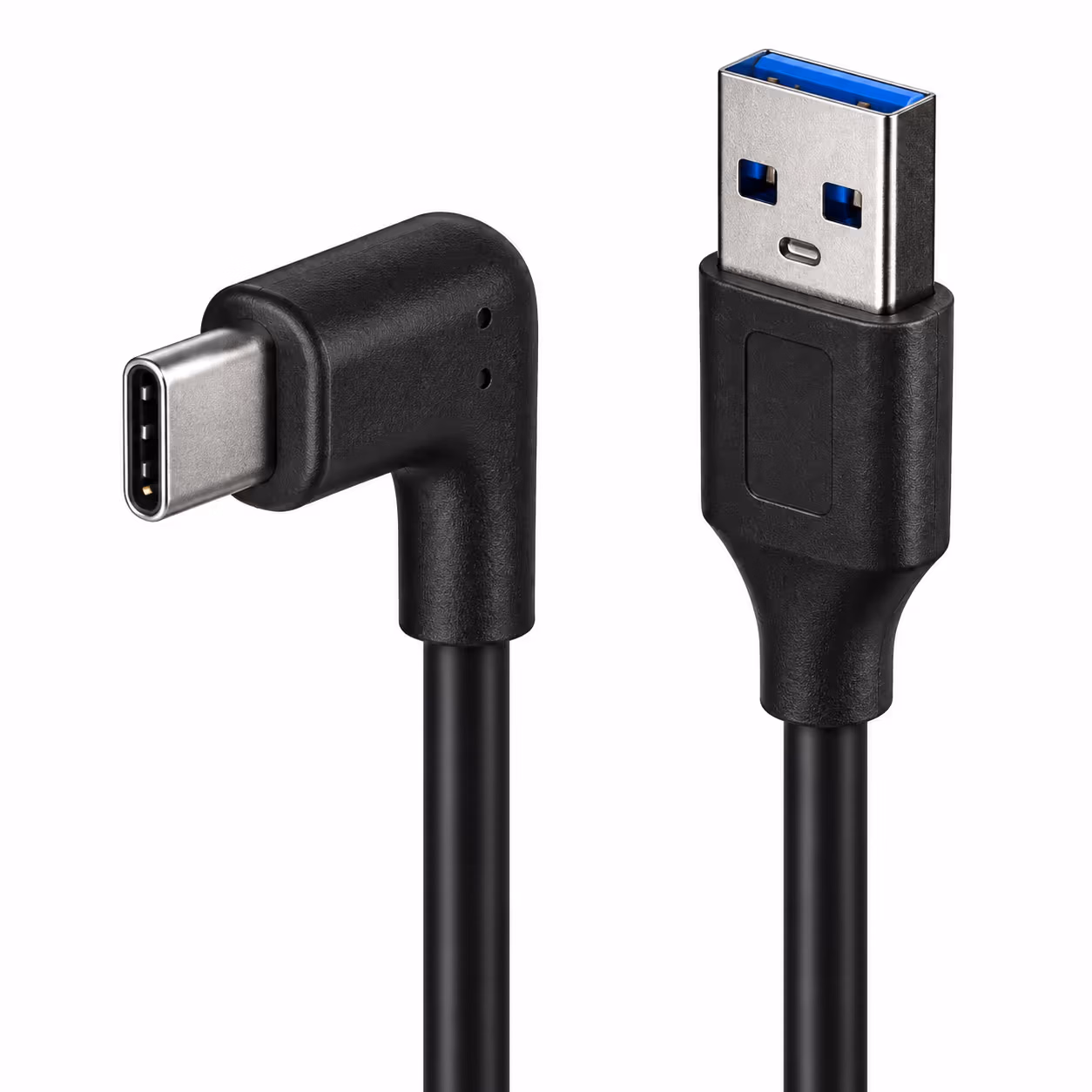 USB A to USB C Cable, 6ft, Right Angle